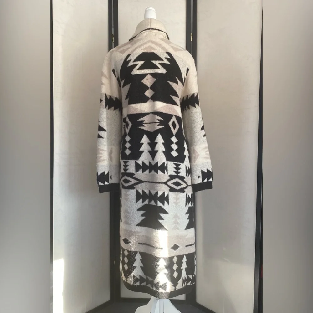 ASOS Black and Cream Aztec Long Cardigan
